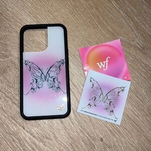 Wildflower Cases Pink and Black Butterfly iPhone 13 Pro Case